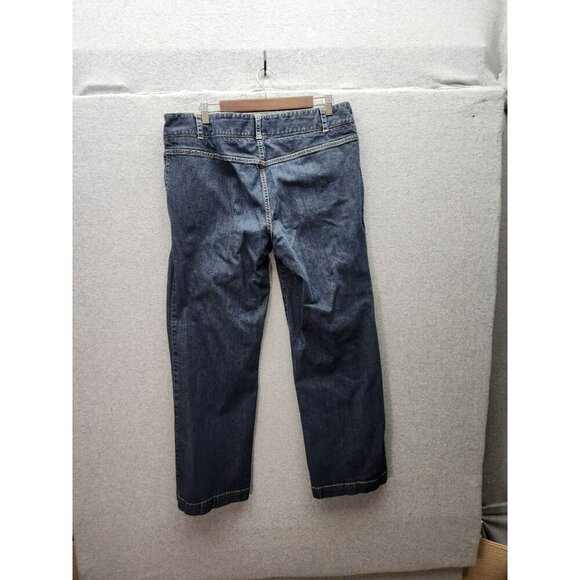 Talbots Womens Signature Flare Jeans Size 16 Dark Wash Denim Cotton Blend Stretc - Picture 4 of 6